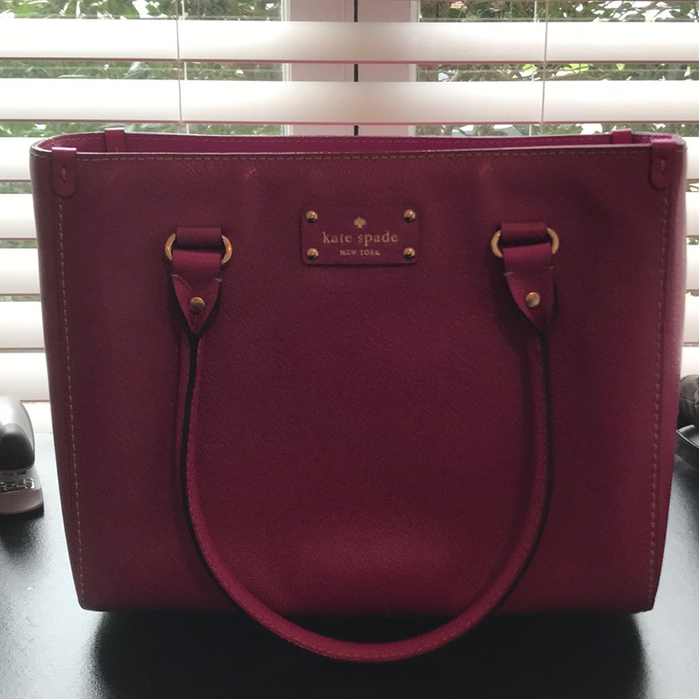 Kate Spade Wellesley Quinn Fuchsia Leather Tote